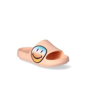 Wonder Nation Big Girls Icon Eva Slide Sandals Size 4-5 Smile Orange Summer